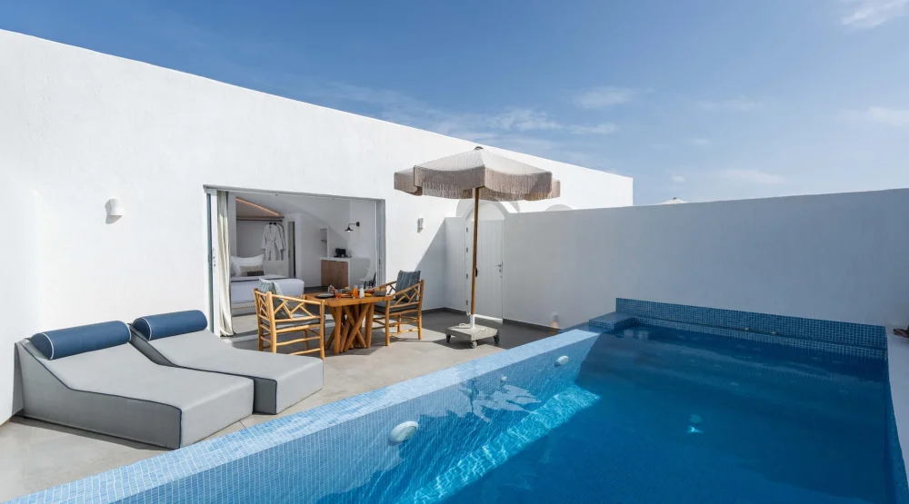 King Suite with Private Jetted Swimming Pool at Aegean Melody Suites
