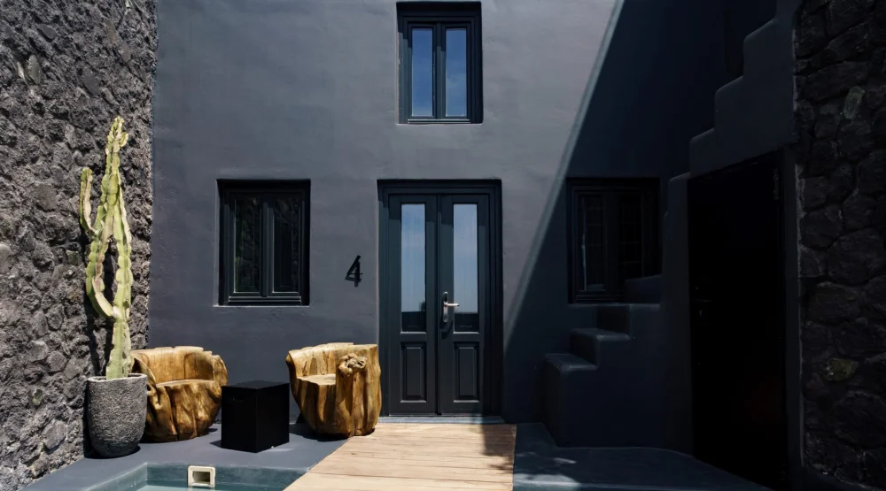 Wellness Four Bedroom Villa with Outdoor Hot Tub & Indoor Pool at Kivotos Santorini