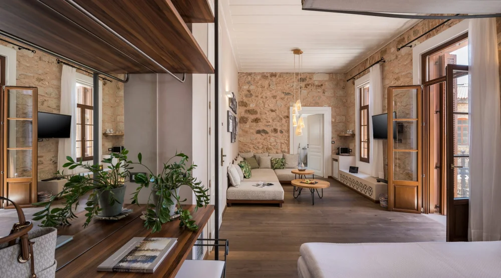 Deluxe Junior Suite with Balcony and Old Town View [paper] at Ambassadors Residence Boutique Hotel Chania