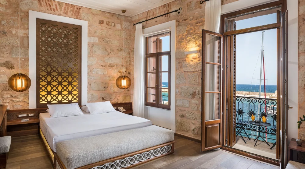 Deluxe Junior Suite Sea View and Balcony [wooden] at Ambassadors Residence Boutique Hotel Chania