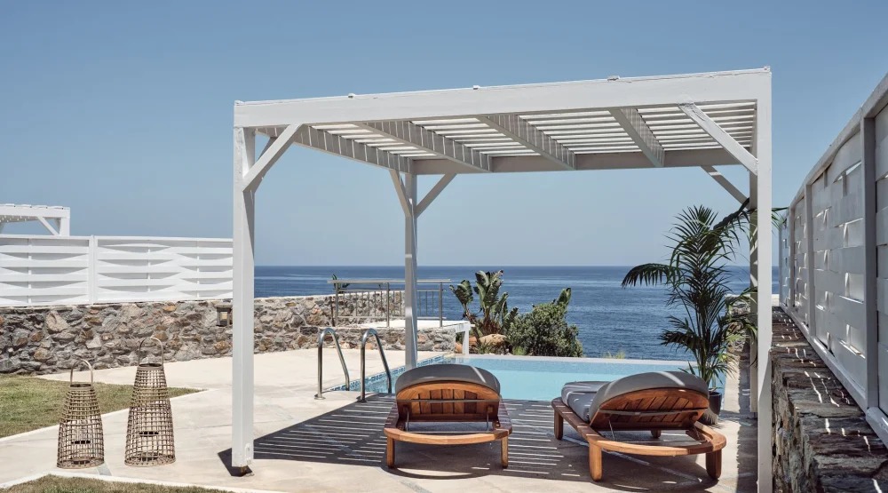 Luxury Suite Sea Front with Private Pool at The Royal Blue Luxury Beach Resort