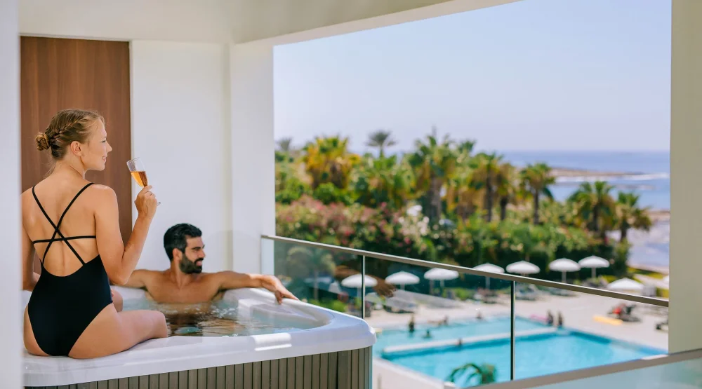 Junior Suite with Sea View and Private Outdoor Hot Tub at The Ivi Mare