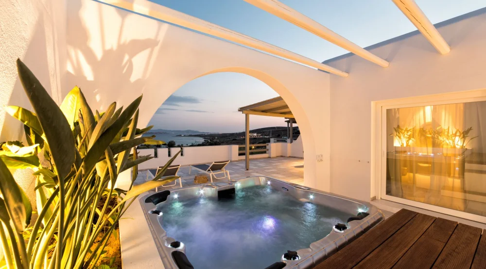 Executive Suite with Outdoor Hot Tub Sea View at Paros Agnanti Hotel