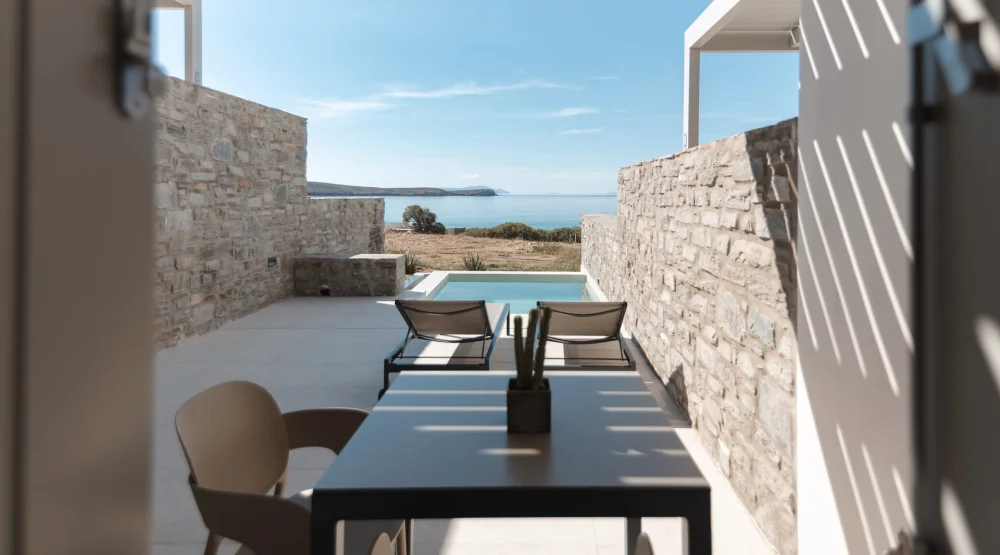 Junior Suite Sea View Private Pool at Poseidon of Paros Hotel & Spa