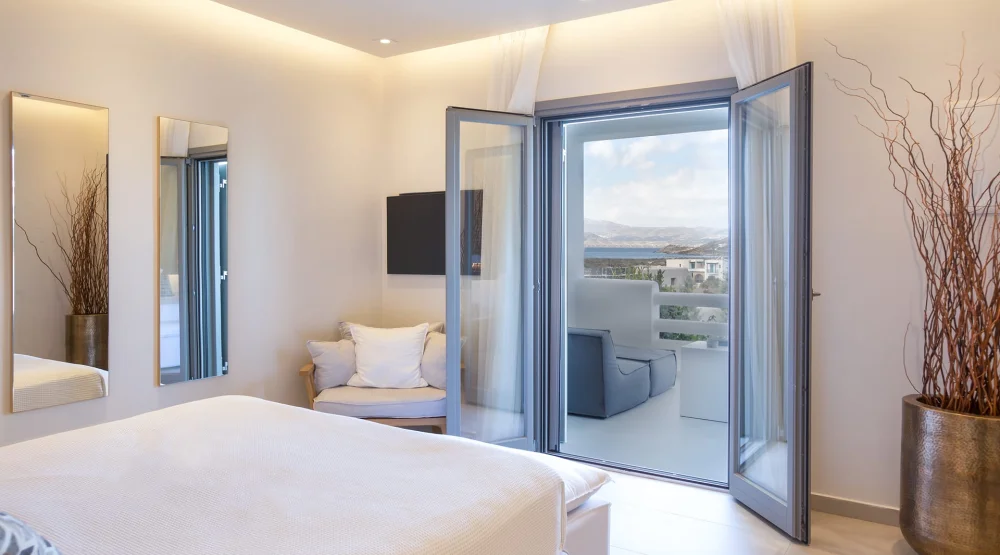 Premium Partial Sea View Room at 18 Grapes Hotel Naxos