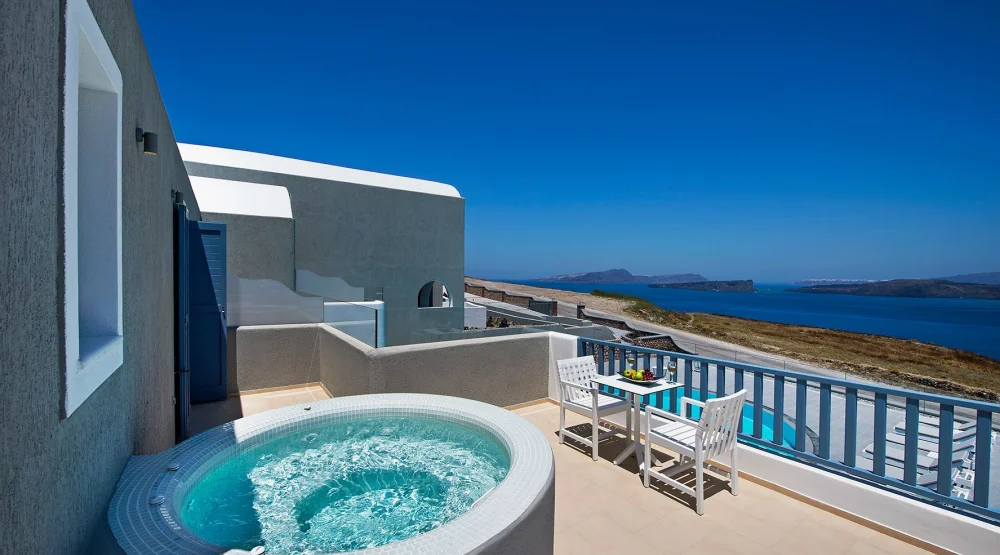 Deluxe Suite Caldera View with Hot Tub at Acroterra Rosa Santorini