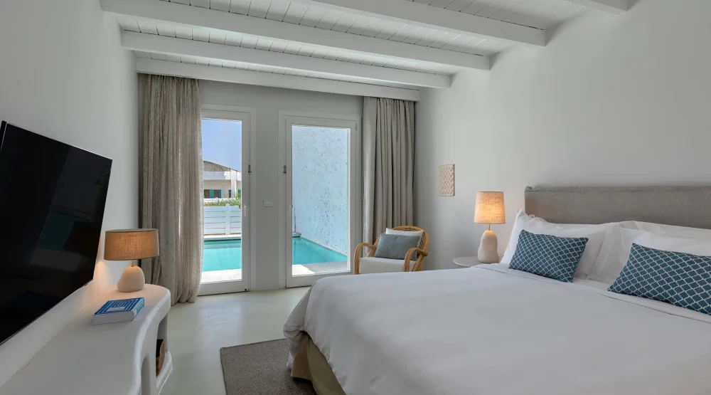 One Bedroom Suite - Private Pool - One King at Patmos Aktis Suites & Spa