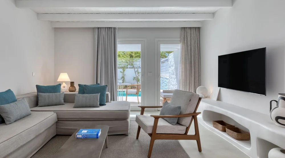 One Bedroom Maisonette - Private Pool - One King at Patmos Aktis Suites & Spa