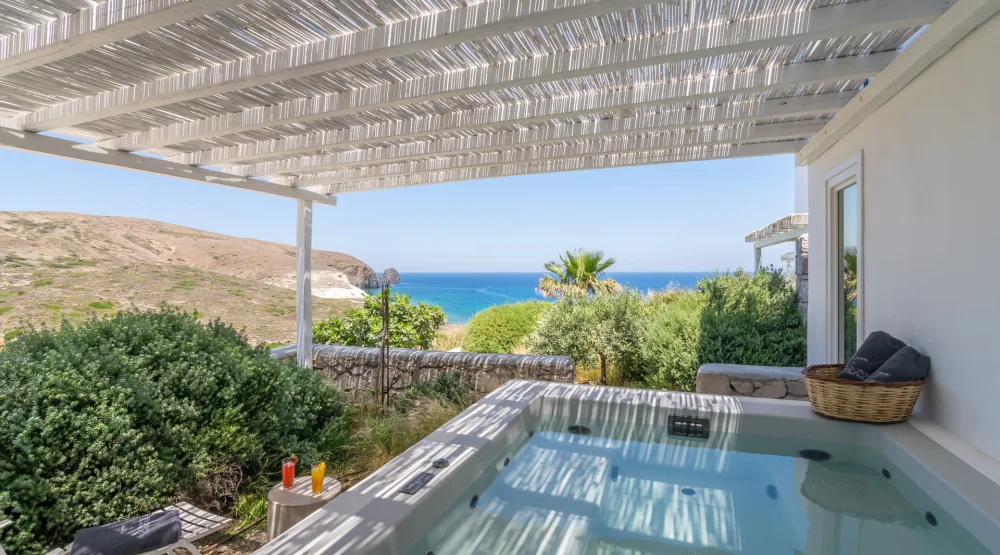 Executive Room with Outdoor Jacuzzi and Sea View at Milos Breeze Boutique Hotel