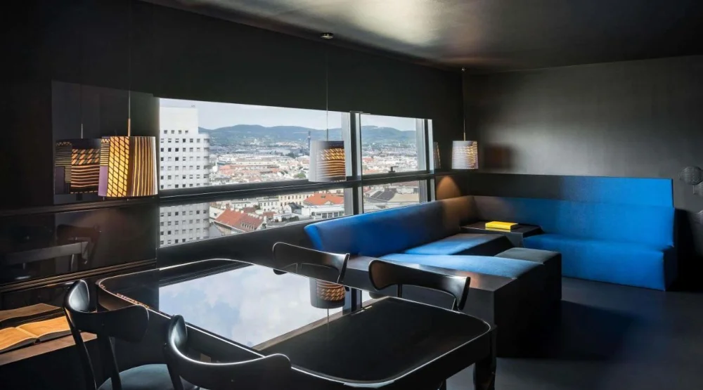 Black Deluxe Suite – Danube Canal View, King Bed at SO Vienna