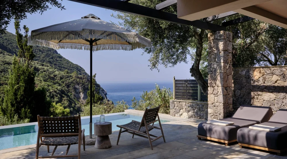 Deluxe Double Suite Sea View with Private Pool at Atlantica Grand Mediterraneo Resort