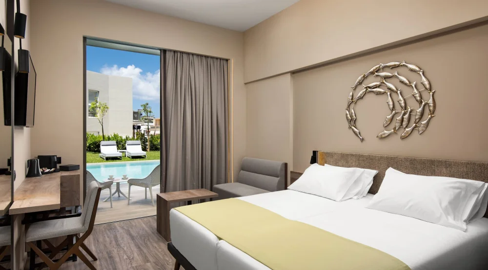 Deluxe Room with Pool View at Atlantica Amalthia Beach Hotel