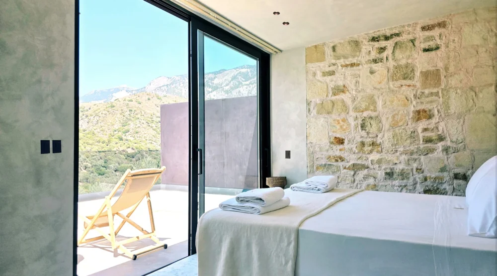 Suite with Private Hot Tub and Stunning Mountain View at Monastery Estate Retreat