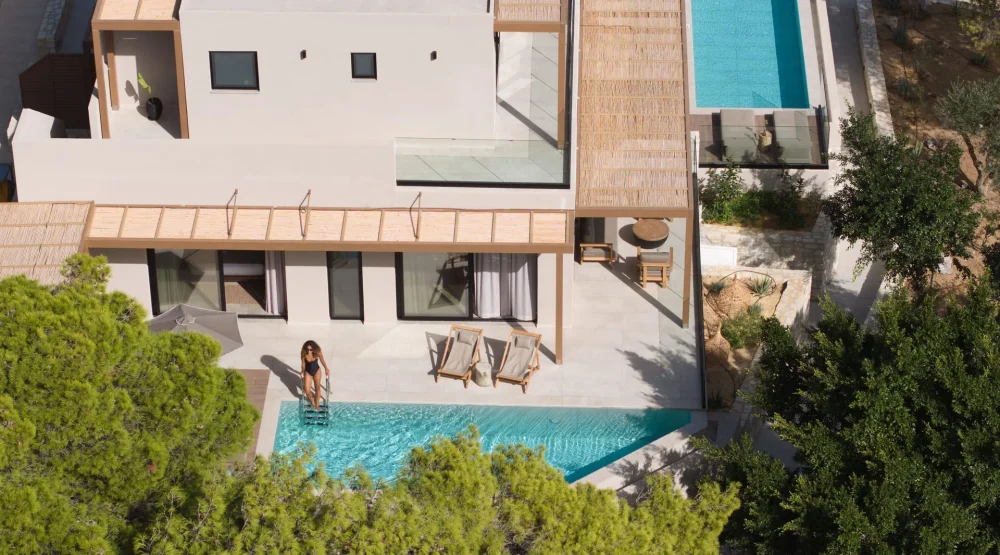 Hilltop Suite Private Pool | Side Sea View Or Garden View at Irida Hotel