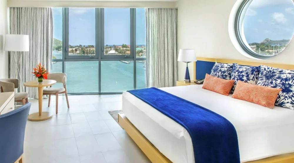 Corner King Room with Bay View at Harbor Club St Lucia Curio Collection by Hilton