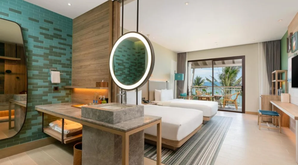 Standard Double Room with Two Double Beds and Balcony - Ocean View at Holiday Inn Resort Samui Bophut Beach