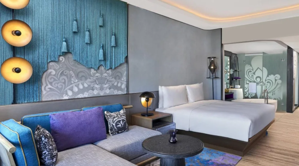 Sea View Deluxe King, Guest Room, One King, Sofa Bed, Balcony at Renaissance Bali Nusa Dua Resort