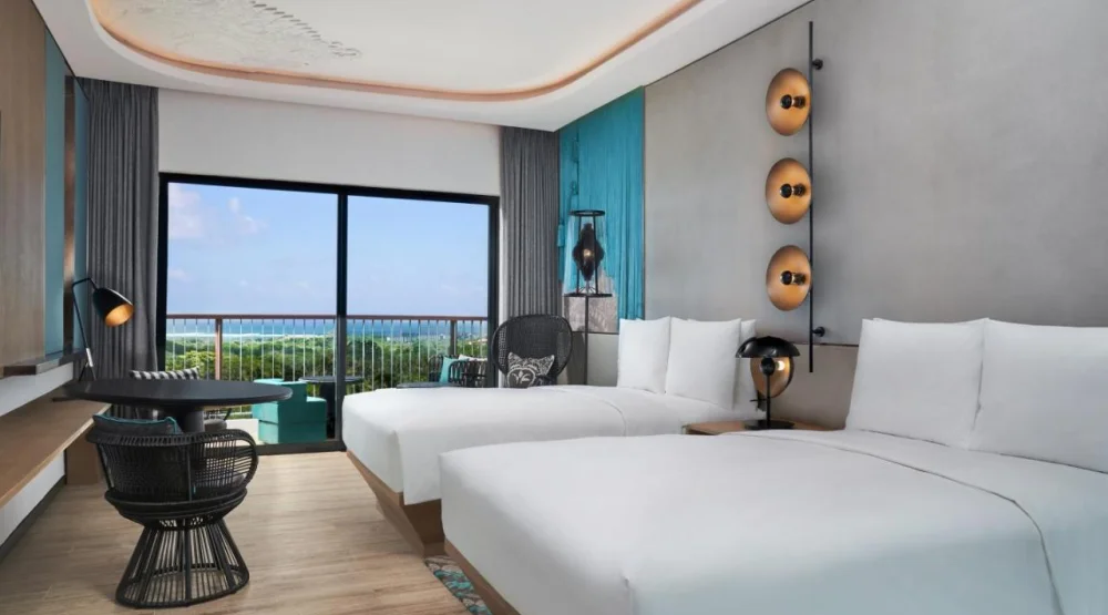 Sea View Deluxe Twin, Guest Room, Two Double, Balcony at Renaissance Bali Nusa Dua Resort