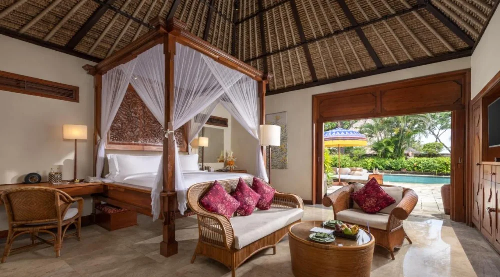 Luxury Villa Partial Ocean View with Private Pool at The Oberoi Beach Resort Bali