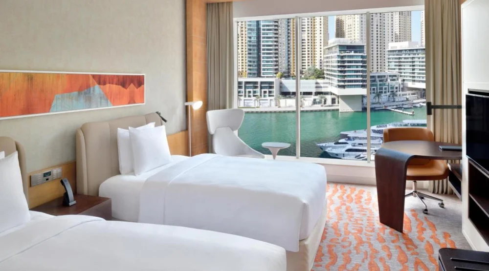 Premium Twin Room with Marina View at Crowne Plaza Dubai Marina