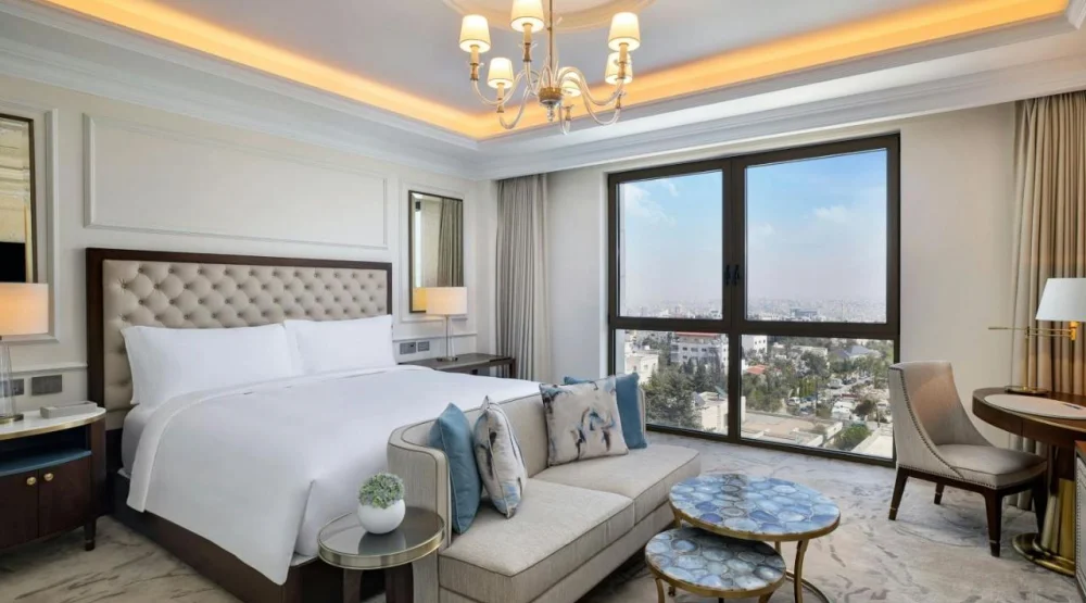 Premier Deluxe, Guest Room, One King, City View at The Ritz-Carlton Hotel Amman