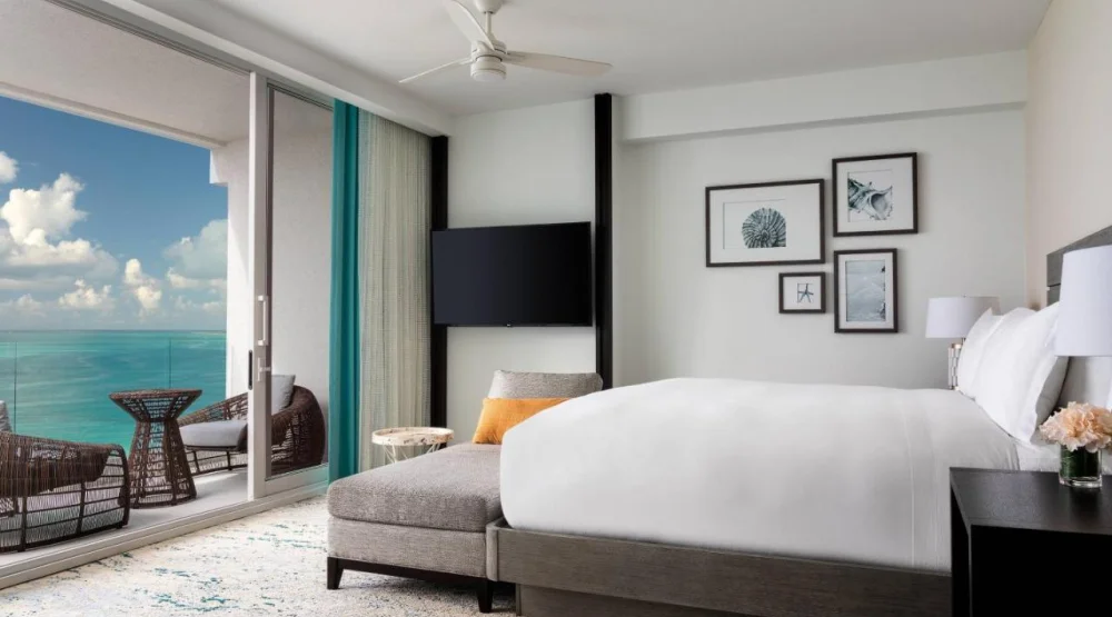 Club Level Deluxe Guest Room with One King, Oceanfront, Balcony at The Ritz-Carlton Turks & Caicos