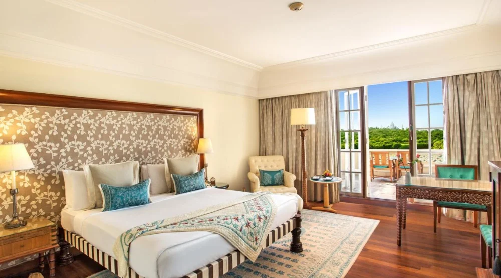Premier Room with Balcony and Taj Mahal View at The Oberoi Amarvilas