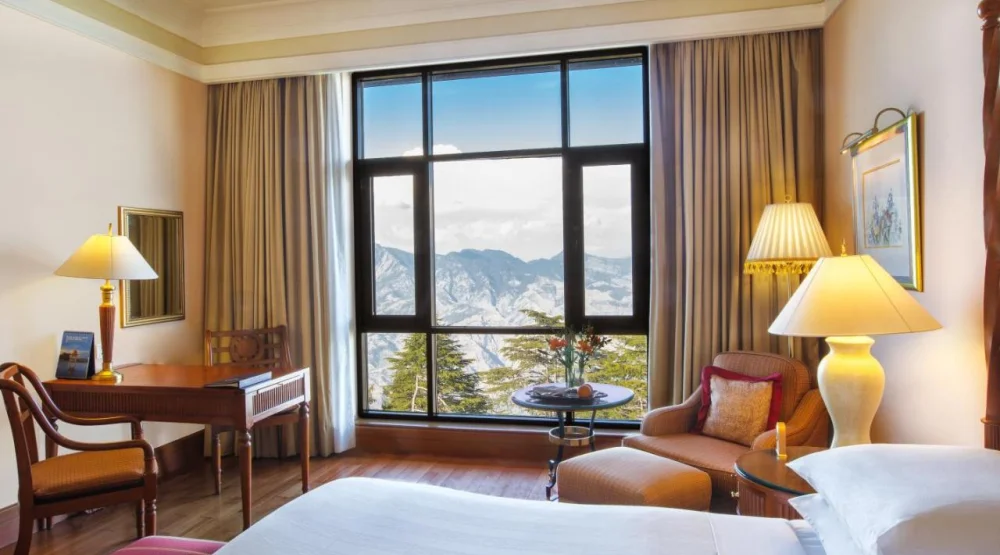 Premier Double Room with Mountain View at Wildflower Hall An Oberoi Resort Shimla