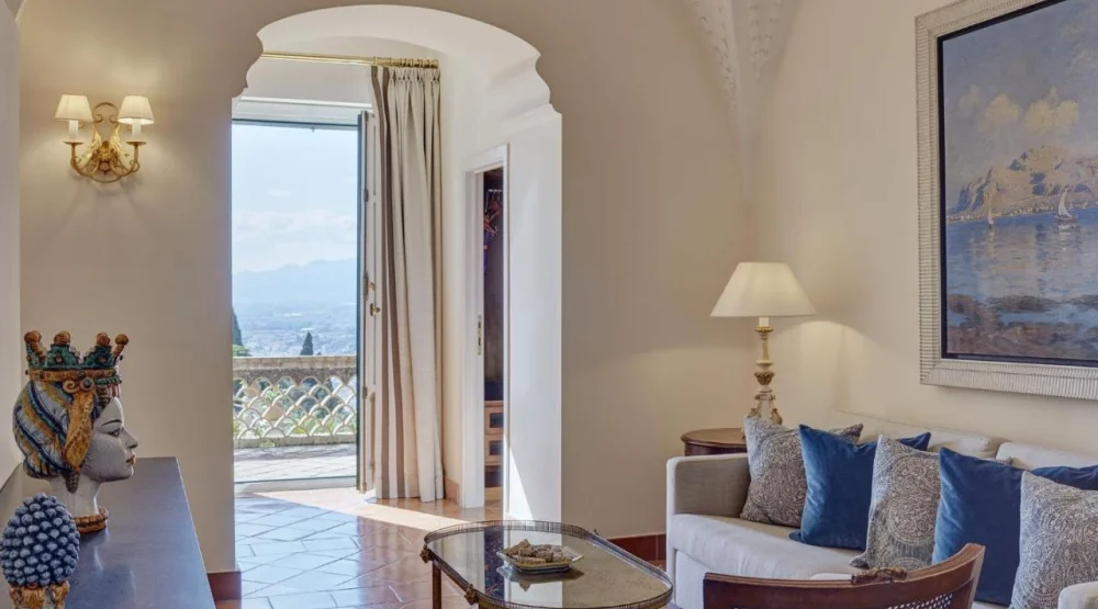 Premium Junior Suite with Terrace and Sea View at Belmond Grand Timeo Hotel