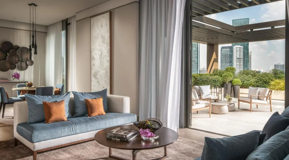 Riverside Terrace One Bedroom Suite King at Four Seasons Hotel Bangkok At Chao Phraya River