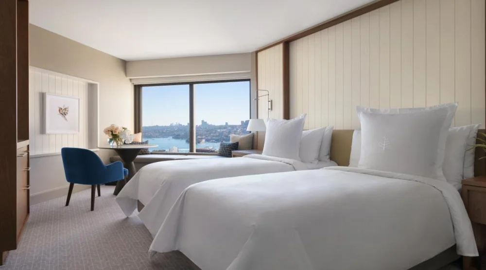 Deluxe Partial Harbor Twin Room at Four Seasons Hotel Sydney