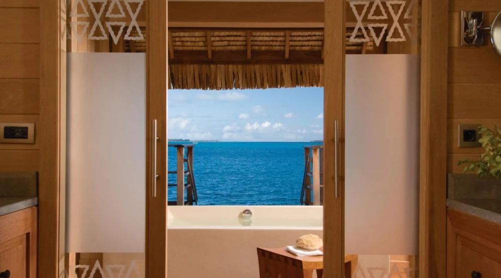 One Bedroom Lagoon-view Overwater Bungalow Suites with Plunge Pool at Four Seasons Resort Bora Bora