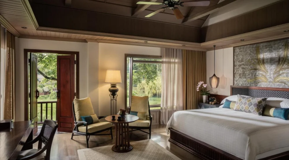 Rice Terrace Pavilion with Two Twin Beds at Four Seasons Resort Chiang Mai