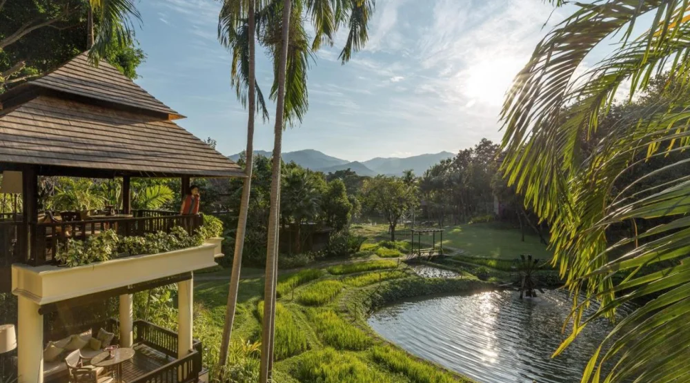 Upper Rice Terrace Pavilion with Two Twin Beds at Four Seasons Resort Chiang Mai