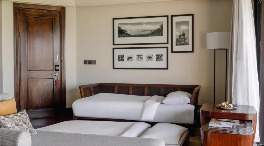 Terrace Suite Water Hole View King Bed at Four Seasons Safari Lodge Serengeti