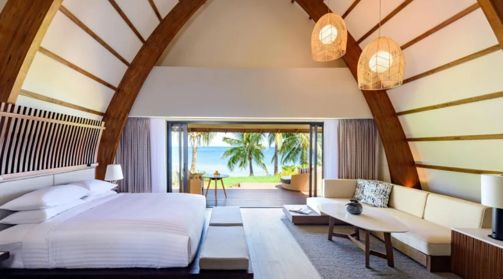 Ocean Front Bure, Villa, One King, Terrace at Fiji Marriott Resort Momi Bay