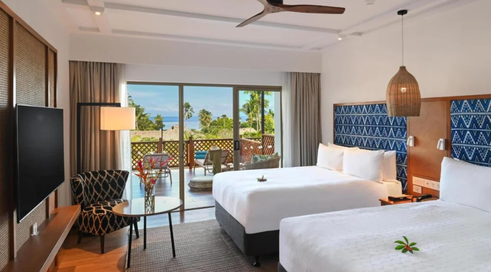 Resort View Courtyard Two Double Beds at Outrigger Fiji Beach Resort