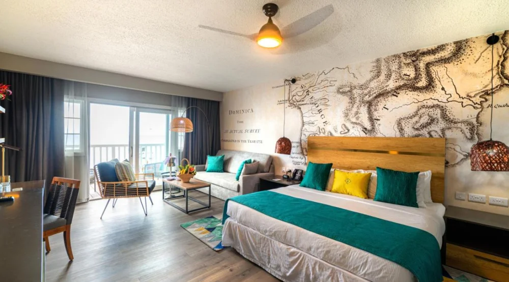 Deluxe Oceanfront King at Fort Young Hotel & Dive Resort