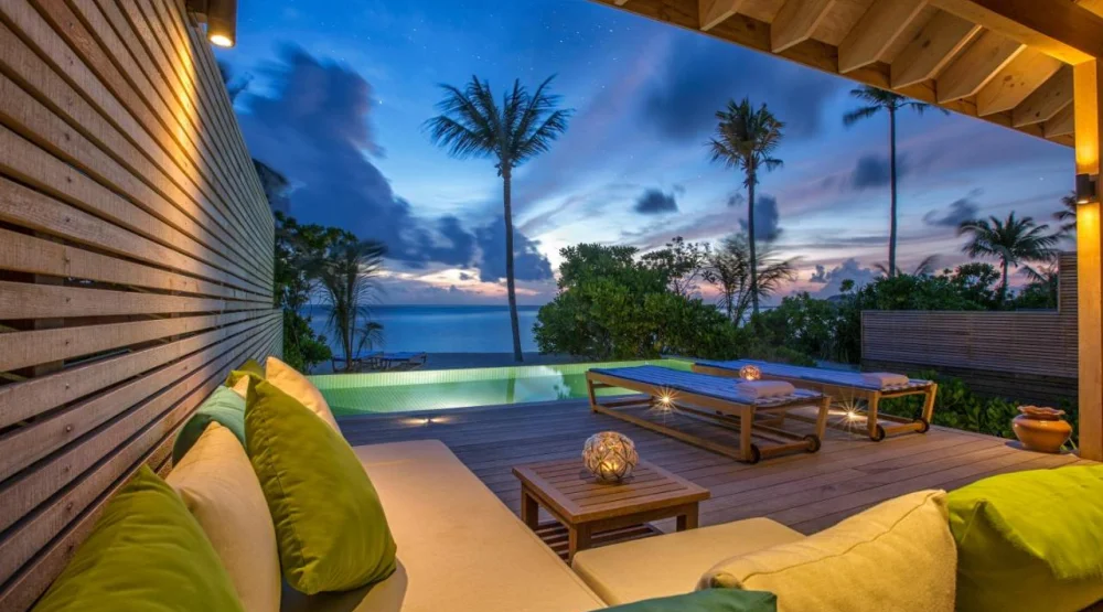Beach Sunset Pool Villa at Hurawalhi Island Resort