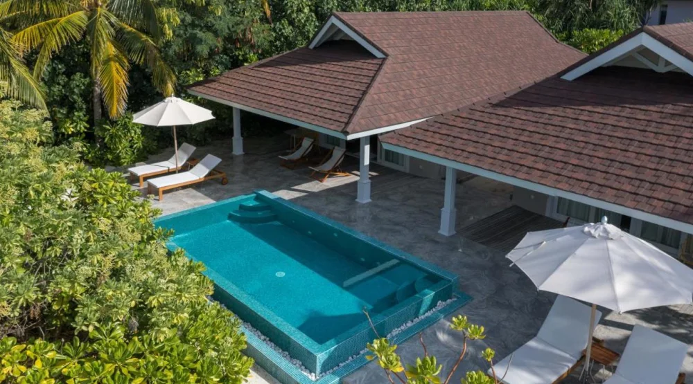 Two Bedroom Lagoon Beach Villa at The Standard Maldives Huruvalhi
