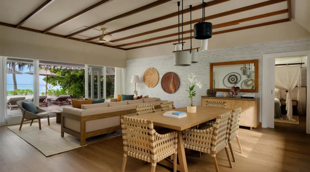 Three Bedroom Beach Villa Suite with Pool at Six Senses Kanuhura