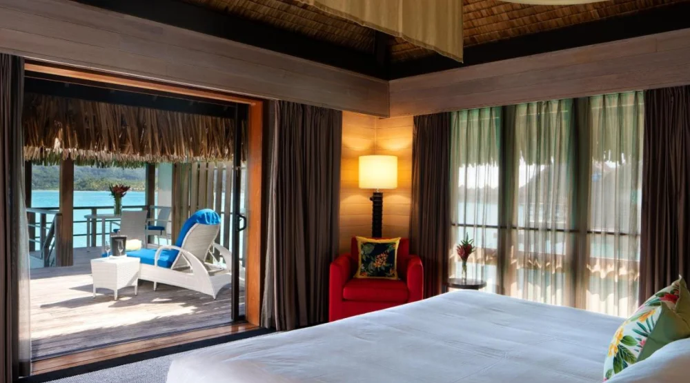Overwater Deluxe Villa, Island View at The St. Regis Bora Bora Resort