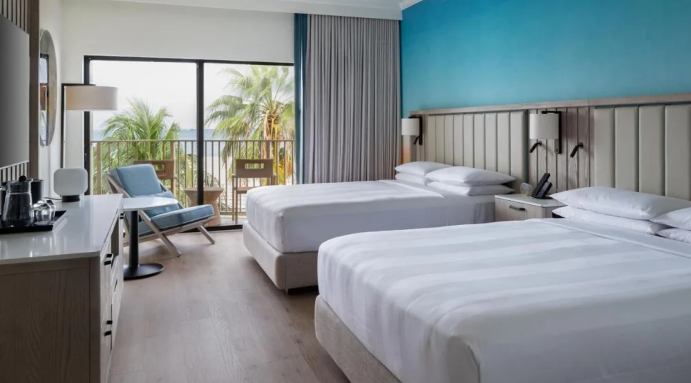 Double Room with Partial Ocean View and Balcony at Grand Cayman Marriott Resort