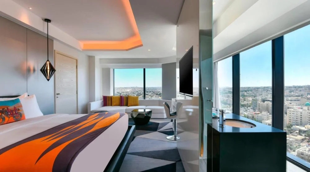 Premier Deluxe Guest Room, City View, One King Bed, Corner Location at W Amman
