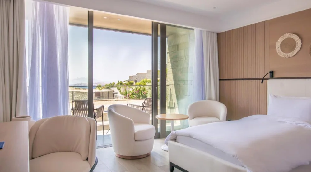 Deluxe Partial Sea View Room at Mett Hotel Beach Resort Bodrum