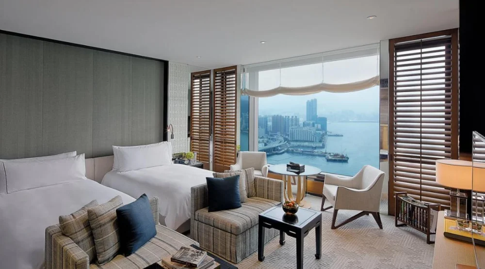 Grand Twin Room with Harbor View at Rosewood Hong Kong