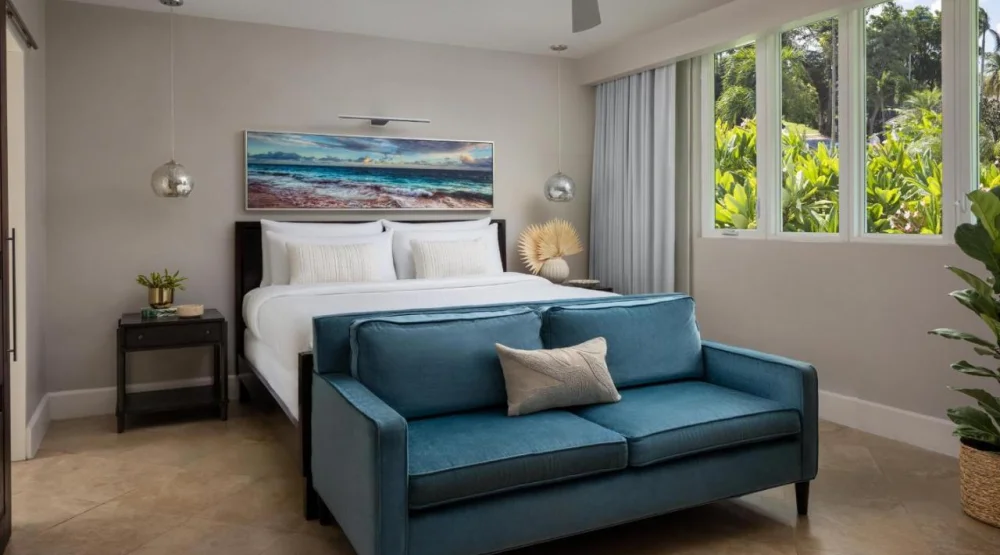 Island Village Club Level Junior Villa Suite W/ Outdoor Tranquility Soaking Tub at Sandals Royal Bahamian