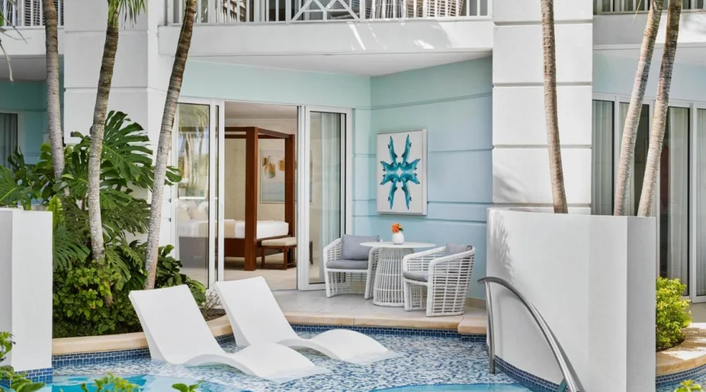 West Bay Swim-up Oversize Club Level Junior Suite at Sandals Royal Bahamian