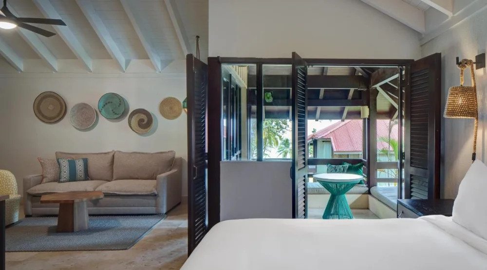 Junior Suite with Two Double Beds with Sofa Bed and Kitchenette at Carambola Beach Resort St. Croix