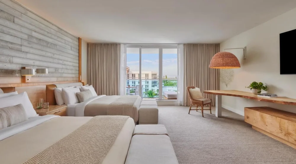 King Room with Two King Beds and Balcony at 1 Hotel South Beach